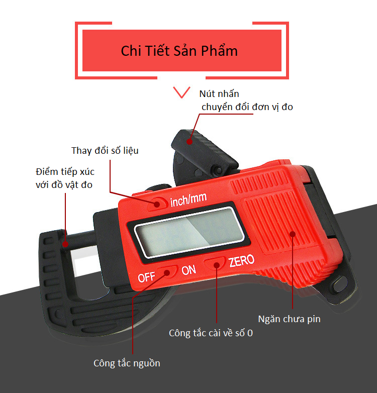 Thước kẹp điện tử mini 0-12,7mm ( CHÍNH XÁC CAO, SỬ DỤNG DỄ DÀNG )