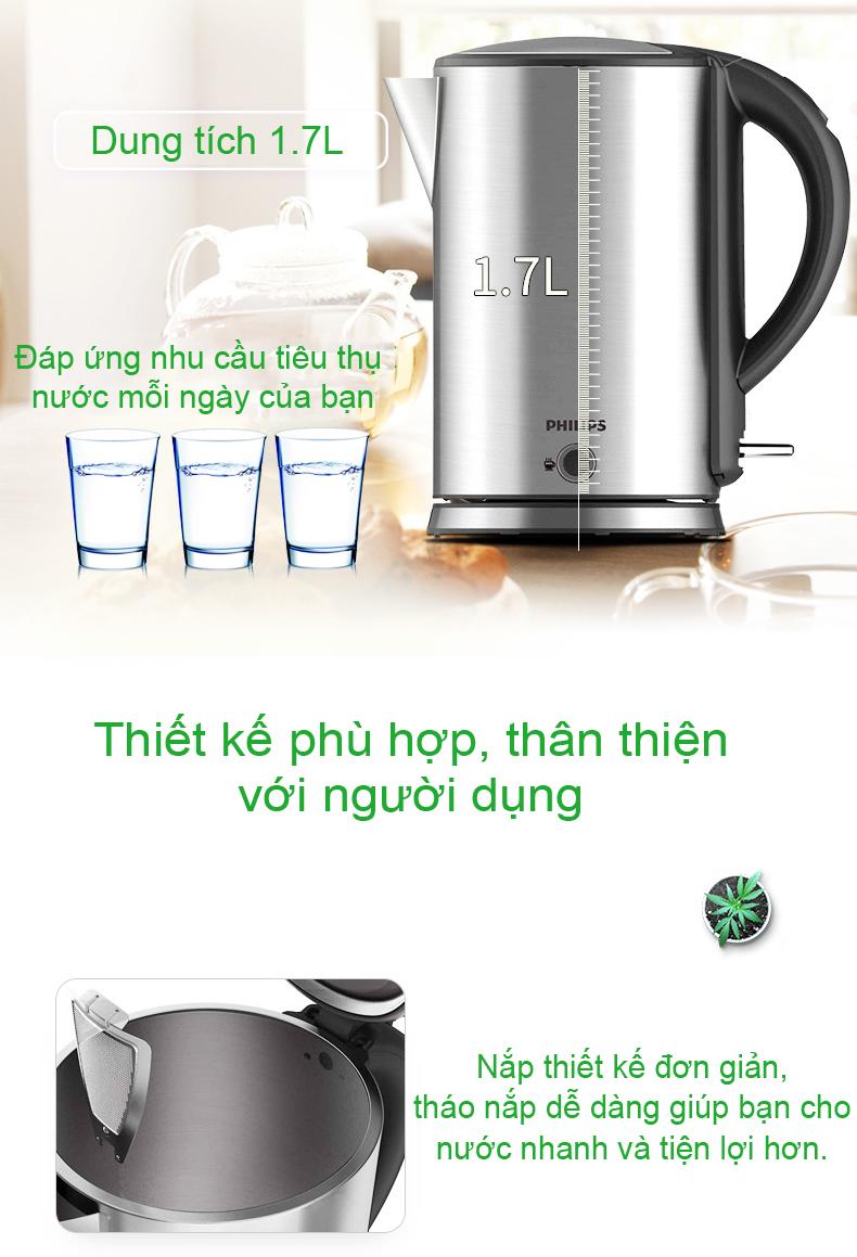 Ấm siêu tốc Philips HD9316 1,7L cao cấp