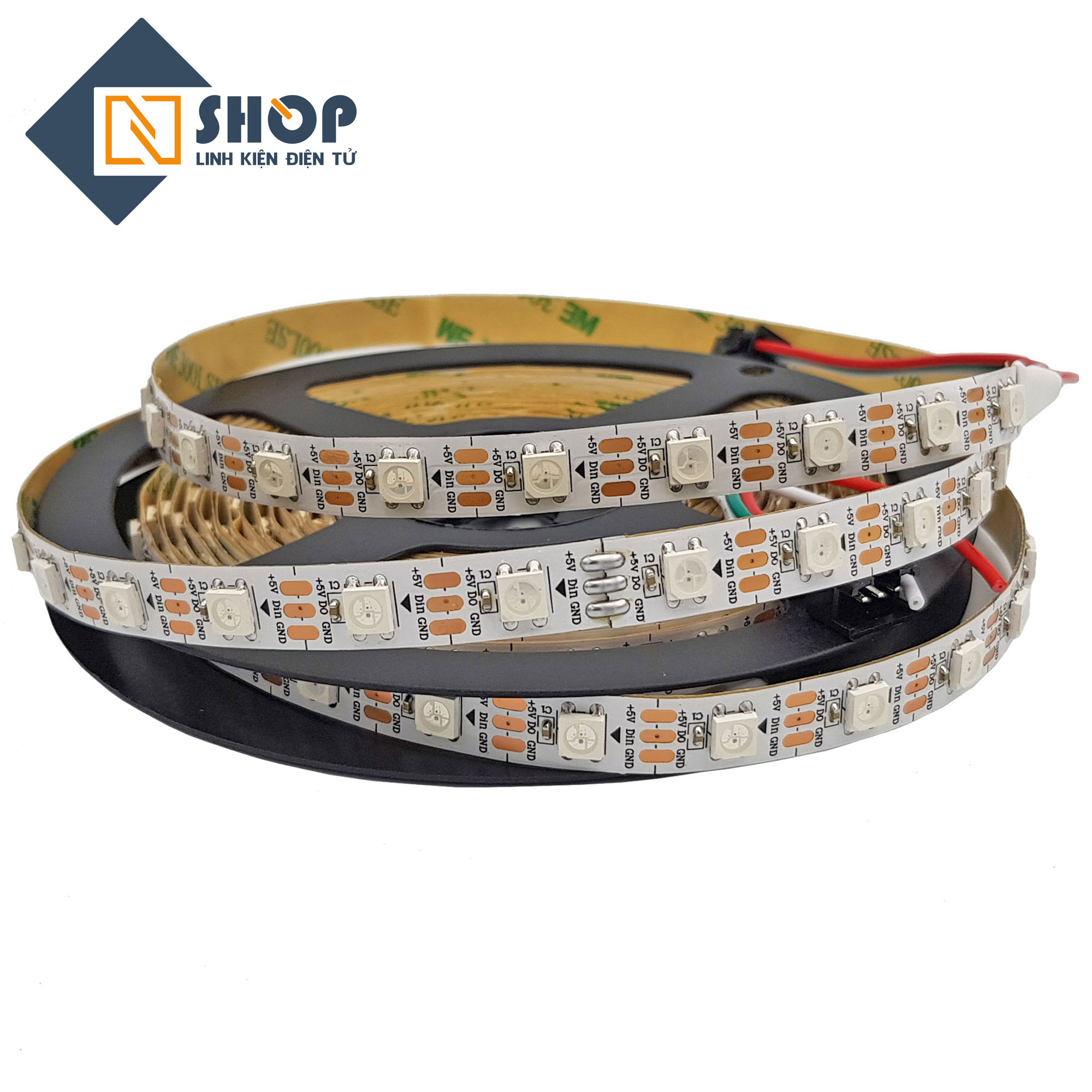 Led dây WS2812 5050 5VDC 1m 60 bóng (Không phủ epoxy - Có phủ epoxy - Bọc vỏ silicone))