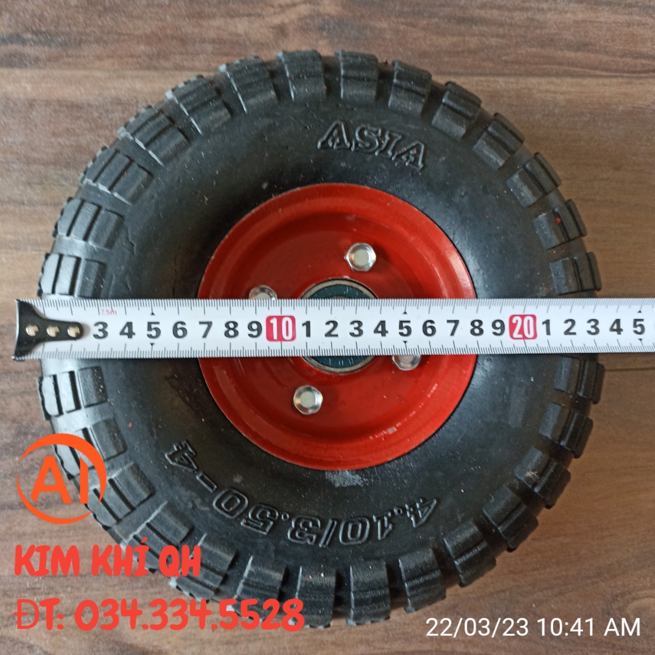 Bánh Xe Cao su Đỏ 25cm - thay thế bánh xe đẩy hàng
