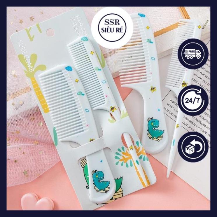 Combo 2 lược chải tóc nhựa họa tiết cute