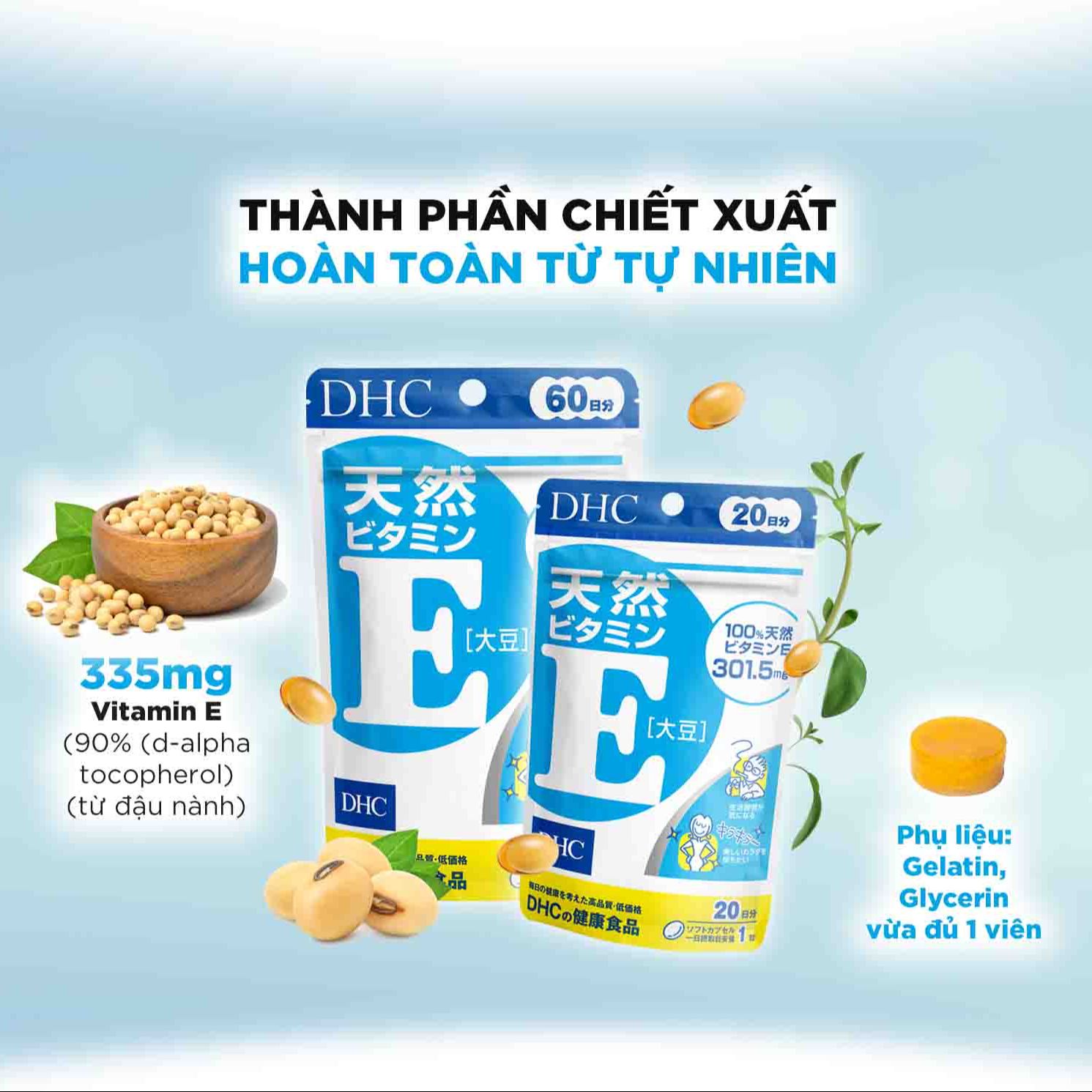 Viên uống vitamin E DHC Natural Vitamin E (soybean)