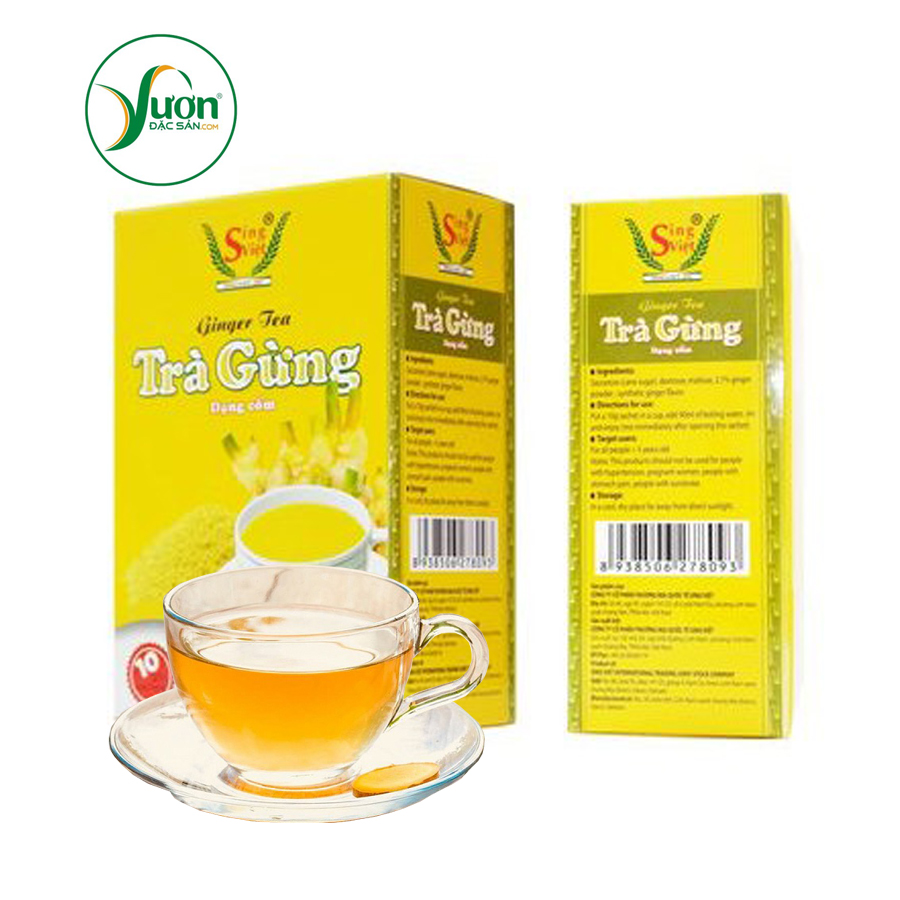 Trà gừng dạng cốm Sing Việt 100g (10 gói x 10g) - Đặc sản Thuần Việt