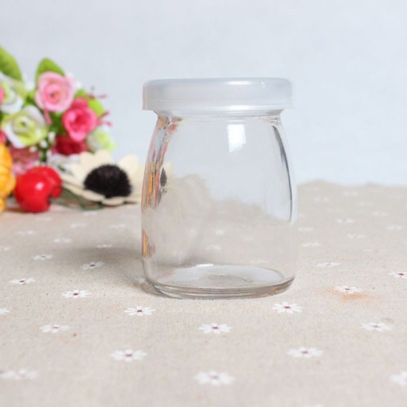 Hũ thủy tinh đựng yaourt 100ml - 120ml có nắp
