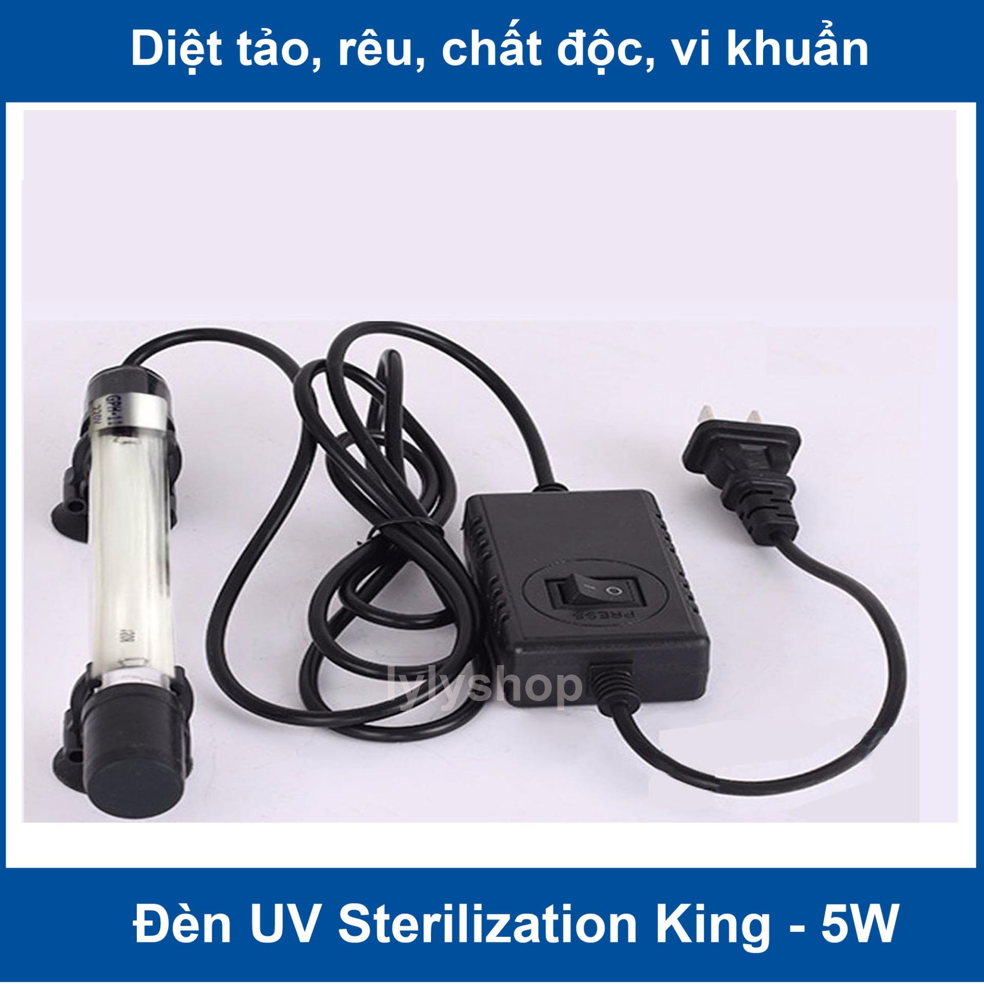 Đèn UV diệt khuẩn hồ cá King 5W cao cấp, diệt rêu, tảo độc... trong 7 ngày - Hàng nhập loại 1 - BH uy tín, 1 đổi 1.
