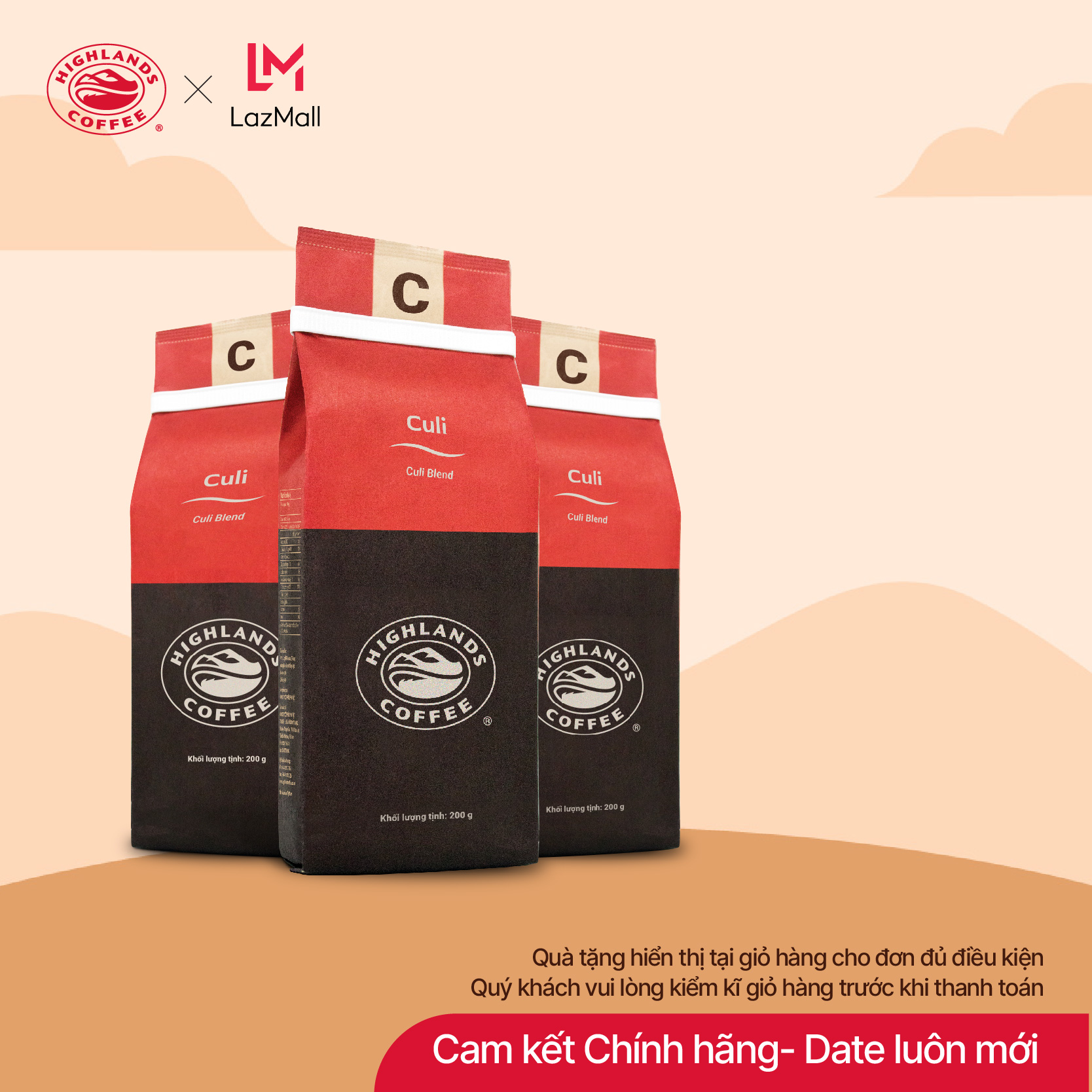 [Super Sale 12.12 from 8Pm December 11-14. Free 01 Highlands Bucket Hat] Combo of 3 Culi Highlands Coffee Roasted and Ground Coffee 200g
