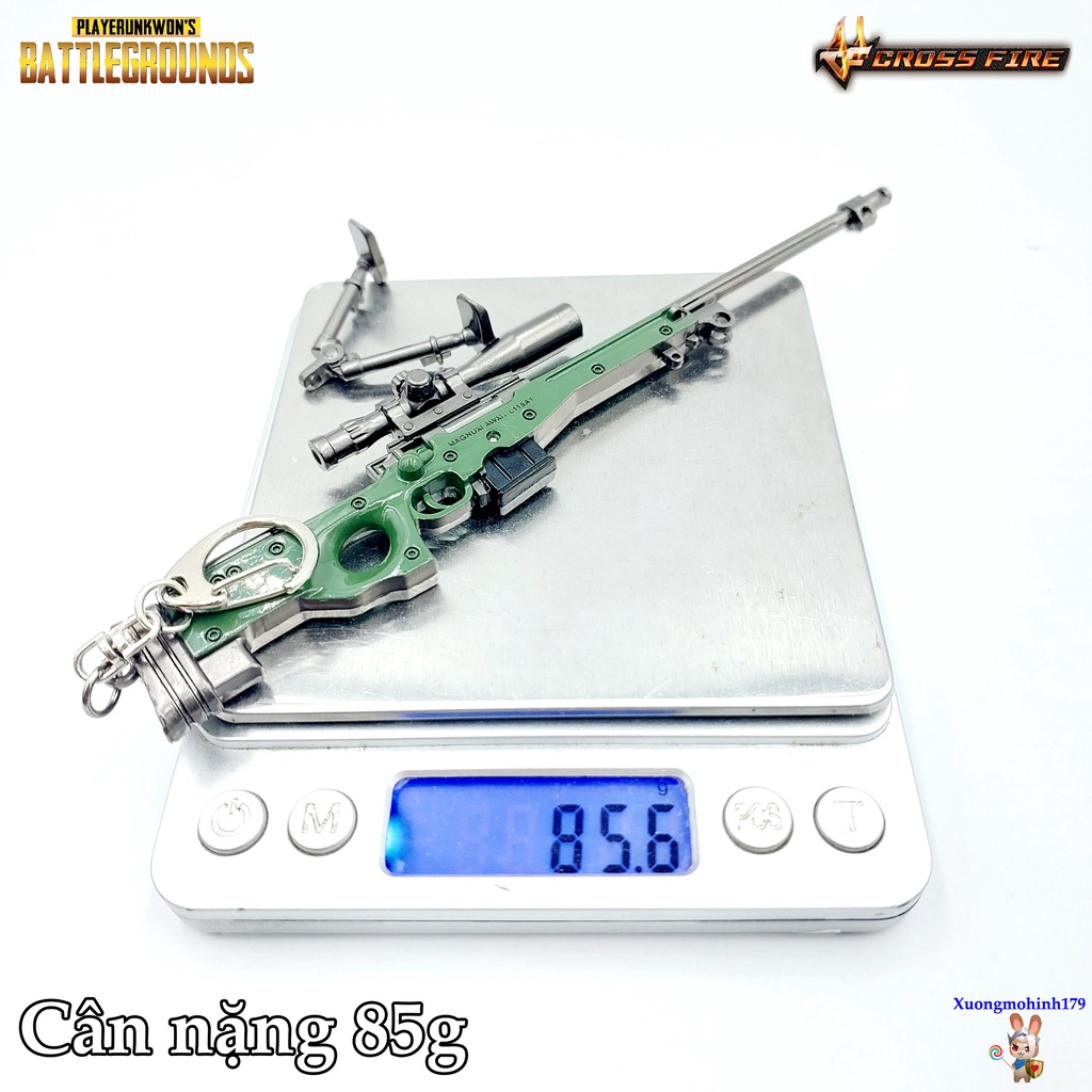 Mô hình sưu tầm AWM Sniper Đột Kích PUBG hợp kim 17cm kèm kệ trưng bày