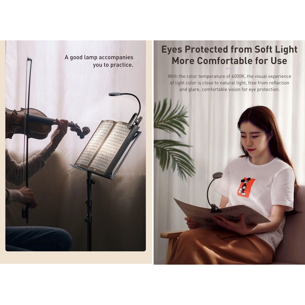 Đèn đọc sách dạng kẹp Baseus Mini Clip Lamp DGRAD-0G