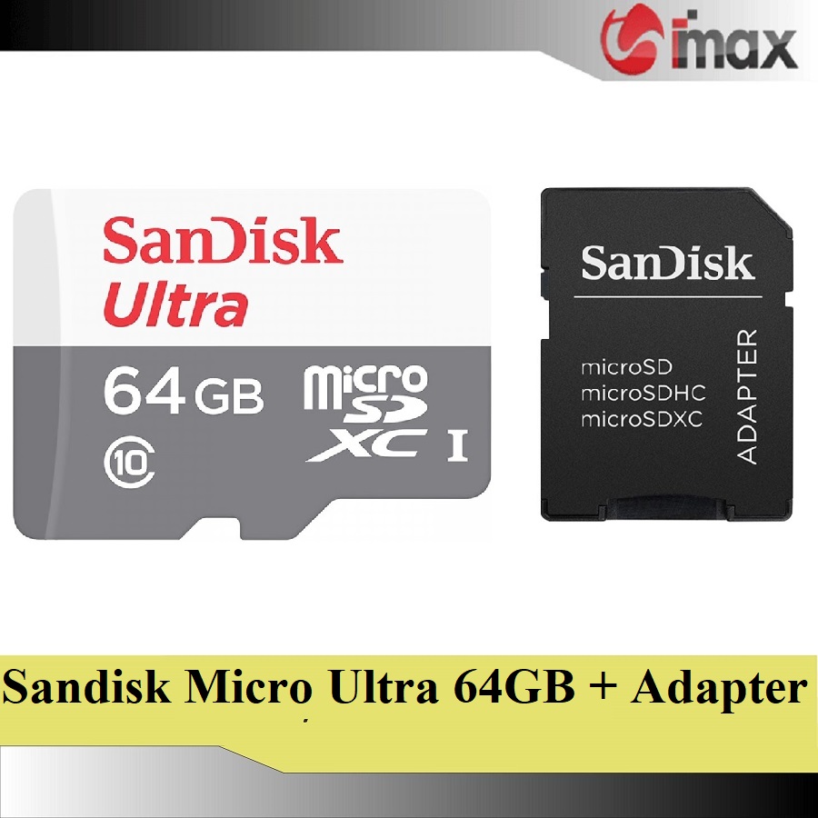 Thẻ nhớ sandisk micro sdxc ultra 64gb + adapter