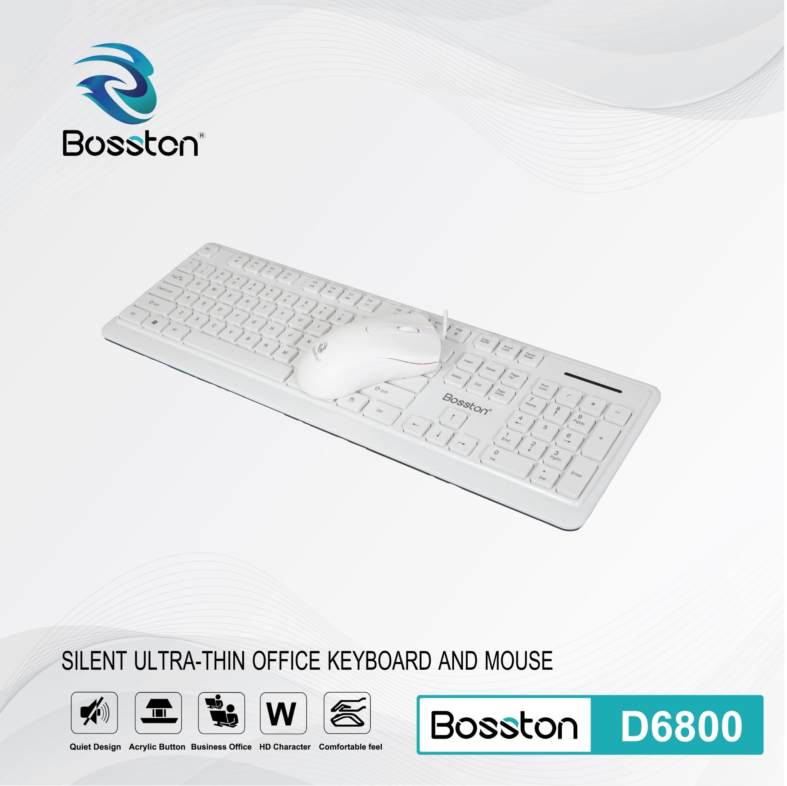 Bộ bàn phím và chuột văn phòng Bosston D6800 có dây - NHẤT TÍN Computer