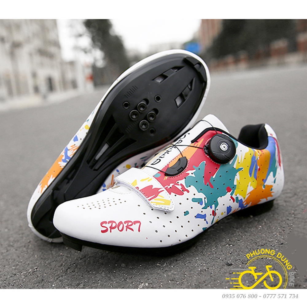 Giày can đi xe đạp thể thao Road, MTB SPORT - Mẫu Rằng - 1 Khóa Vặn (GIÀY ĐI CAN)