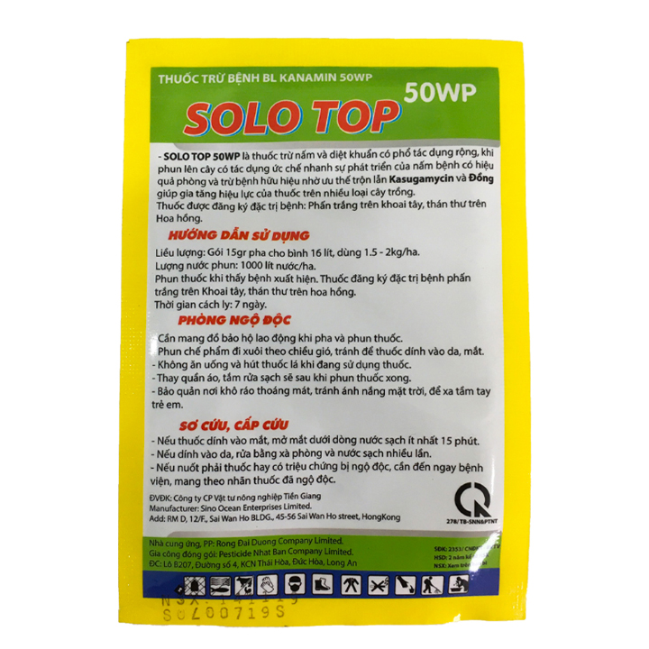 Thuốc Trừ Bệnh Phấn Trắng Hoa Hồng SOLO TOP 50WP