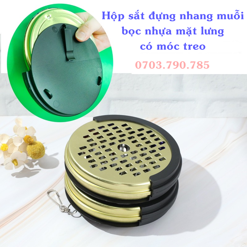 [HCM]Hộp Sắt Đựng Nhang Muỗi Có Móc Treo