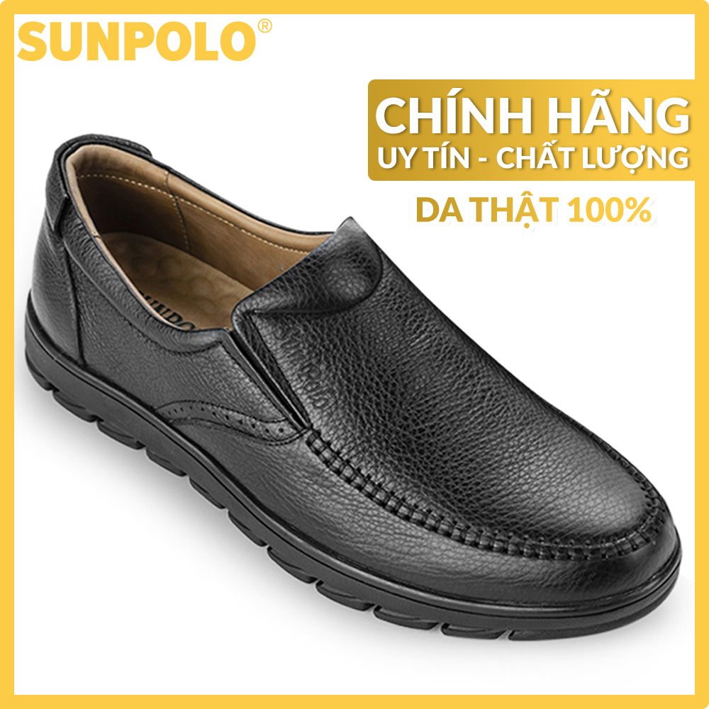 Men Loafer Leather Shoes SUNPOLO MU1732 (Black, Brown)