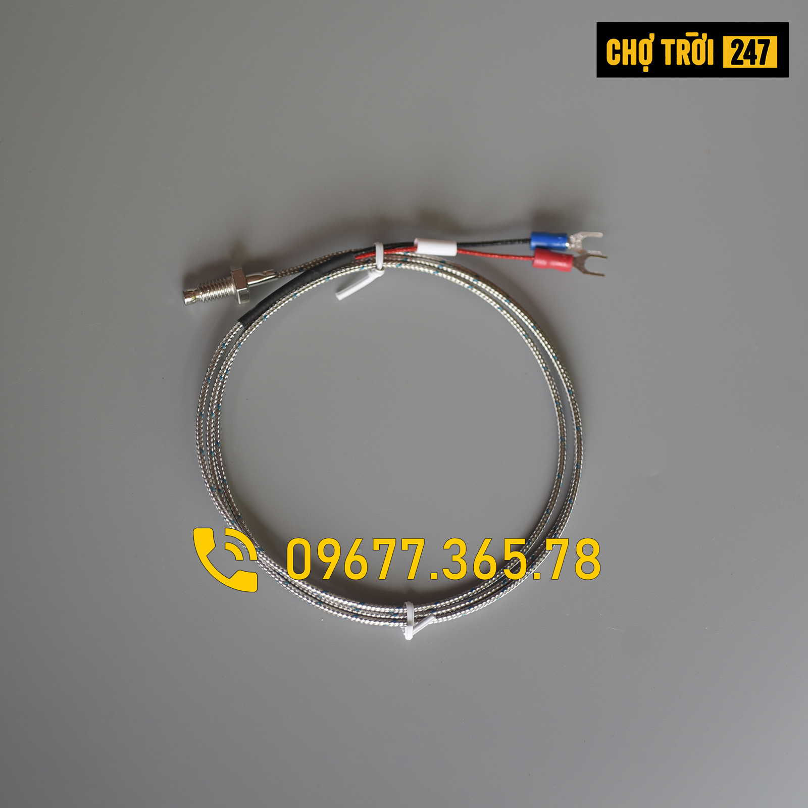 Can Nhiệt Loại K phi 6 dải nhiệt độ 0-400℃ (chiều dài dây 0,5M, 1M, 2M, 3M, 5M)