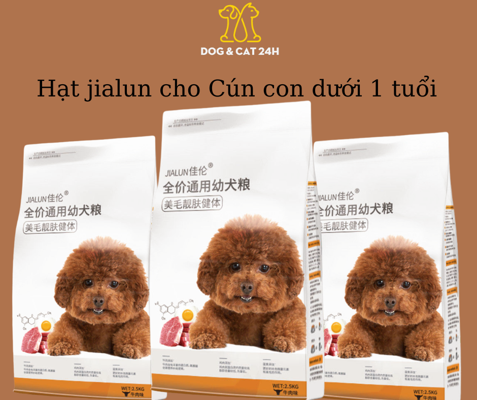 Hạt thức ăn cho chó JIALUN dành cho chó con - Vị Bò 2.5KG