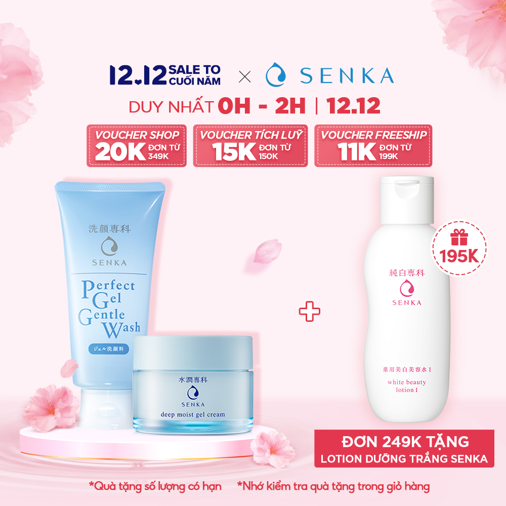 BÁO GIÁ GEL DƯỠNG CẤP ẨM CHUYÊN SÂU SENKA DEEP MOIST GEL CREAM 50G | Shopee Lazada Sendo Tiki mới nhất 2 Kem dưỡng cấp ẩm chuyên sâu Senka Deep Moist Gel Cream 50g tặng Gel rửa mặt dịu nhẹ Senka Gel Gentle Wash 100g