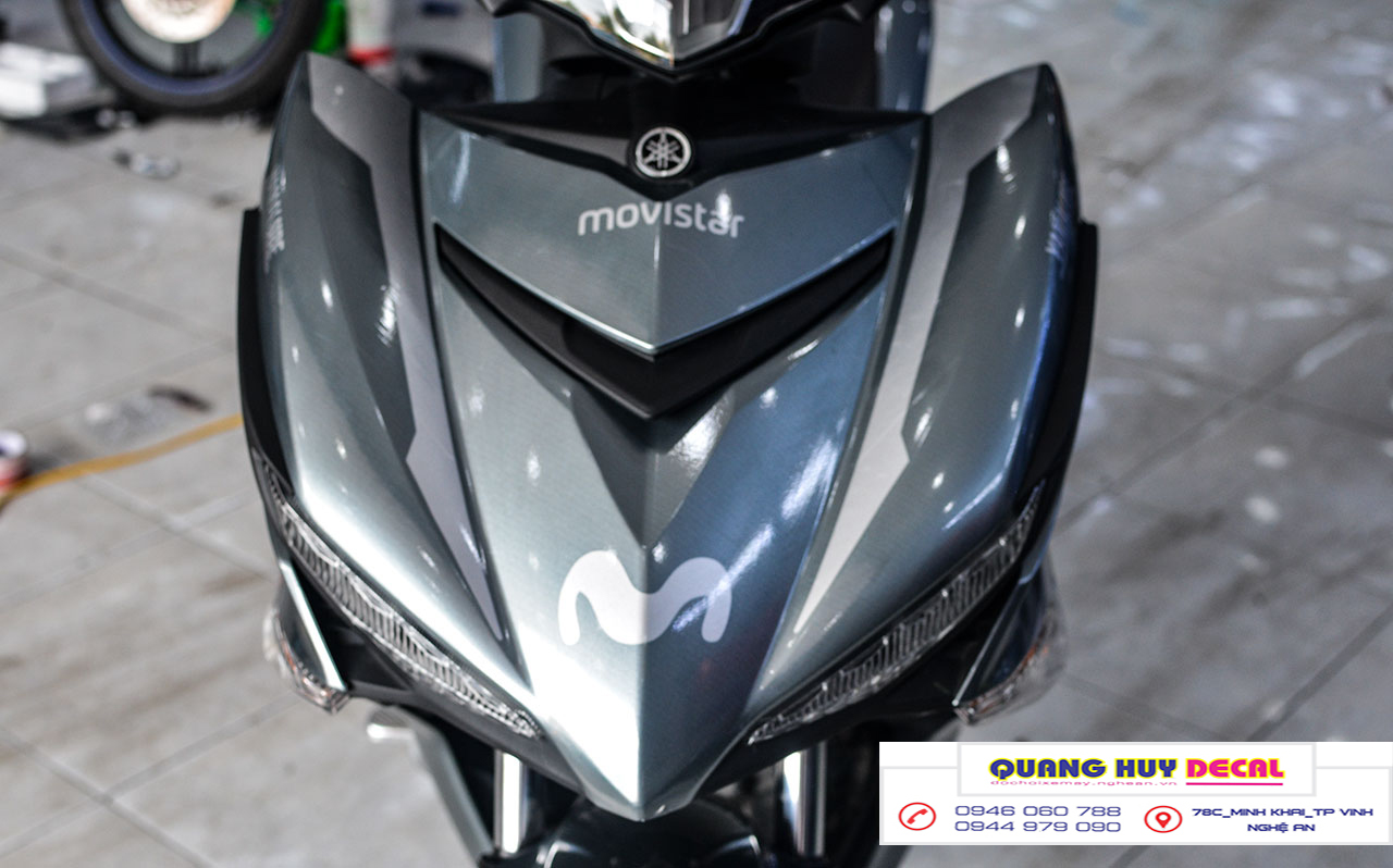 Tem trùm exciter 150 xám xi măng movistar - Độ dán team trùm decal xe máy ex 150 xám xi măng movistar - Team trùm decal xe máy ex 150 rẻ đẹp và chất