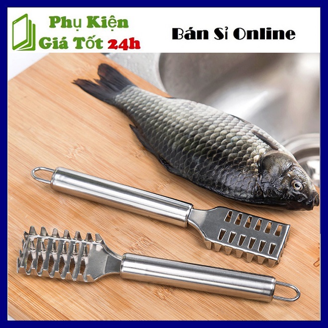 ⚡ Dụng Cụ Đánh Vảy Cá Inox Cao Cấp - Bào đánh vảy cá tay cầm inox loại dày chắc chắn ⚡