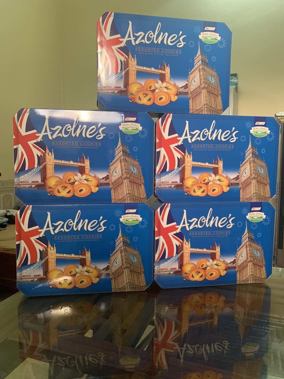 Bánh quy bơ hoàng gia Azolne's hộp giấy cứng cao cấp 410g - GOLDENCHICKEN