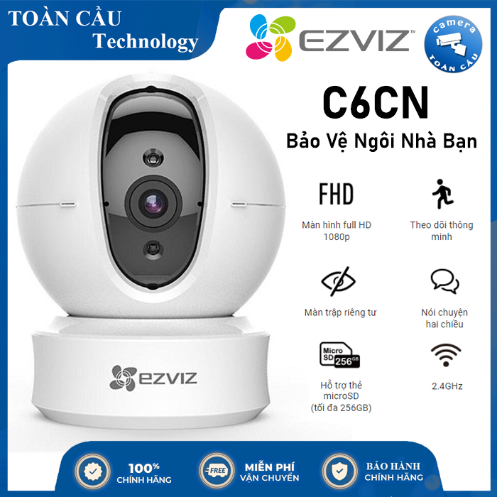 [HCM][100% CHÍNH HÃNG] Camera EZVIZ IP WIFI  xoay thông minh CS-C6CN A0-3H2WF CS-CV246 2.0MP 1080p - Camera Toàn Cầu
