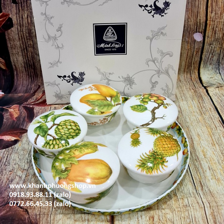 khay mứt sứ Minh Long - khay mứt sứ