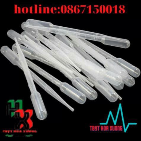Ống Hút Nhỏ Giọt 3ml - Pipet pasteur 3ml túi 100 cái