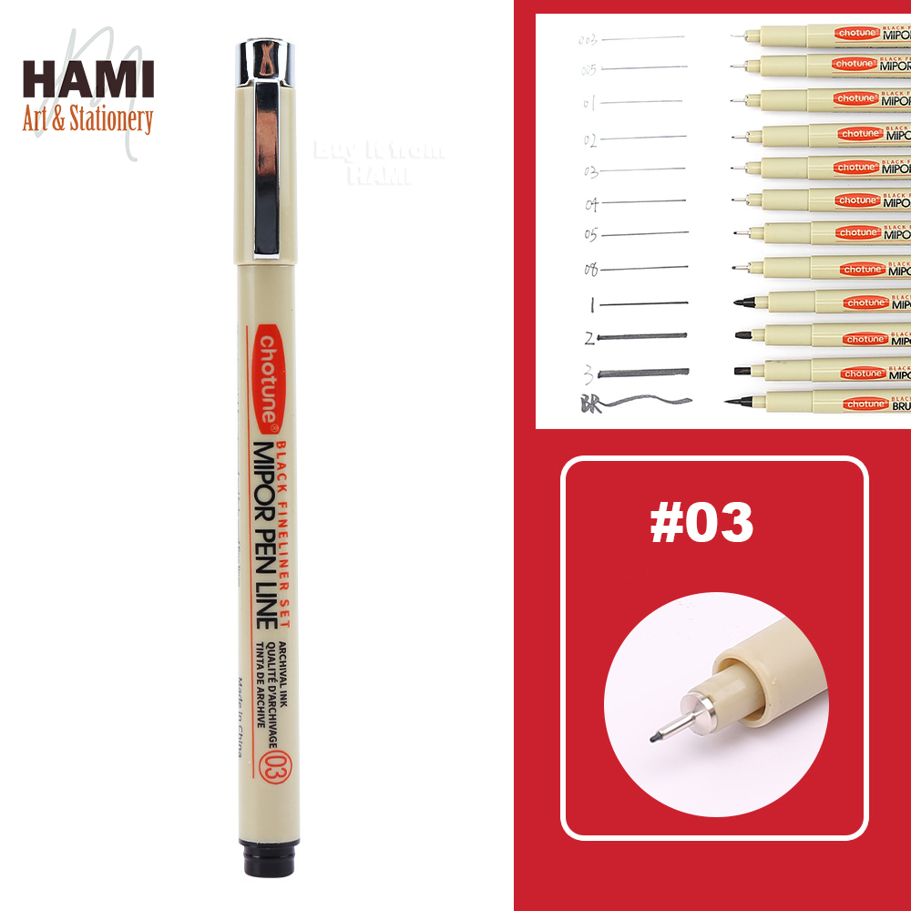 Bút Line Kháng Nước Chotune - Lẻ đủ size