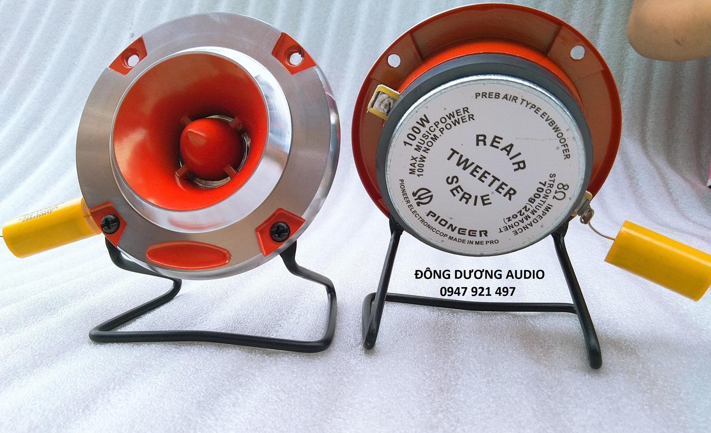 LOA TREBLE ĐỂ RỜI - 2 LOA TREBLE PIONEER TITAN MÀU CAM + 2 CHÂN + 2 TỤ 3,3MF XỊN