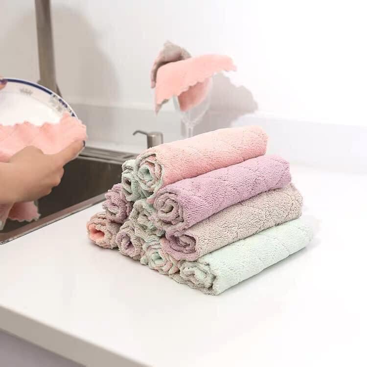 Sét 10 khăn lau 2 mặt đa năng siêu thấm hút