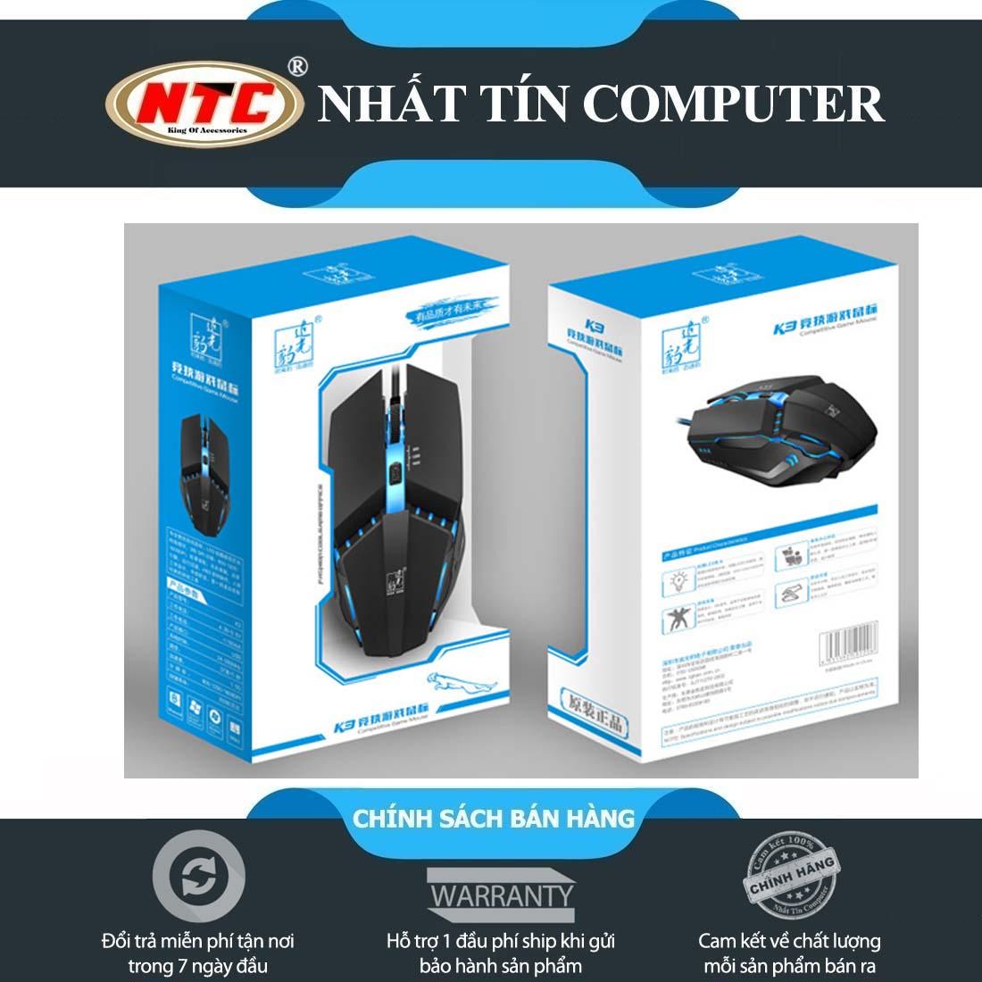 Chuột LED gaming kiểu dáng hầm hố cực đẹp K3 (Đen) - Nhất Tín Computer