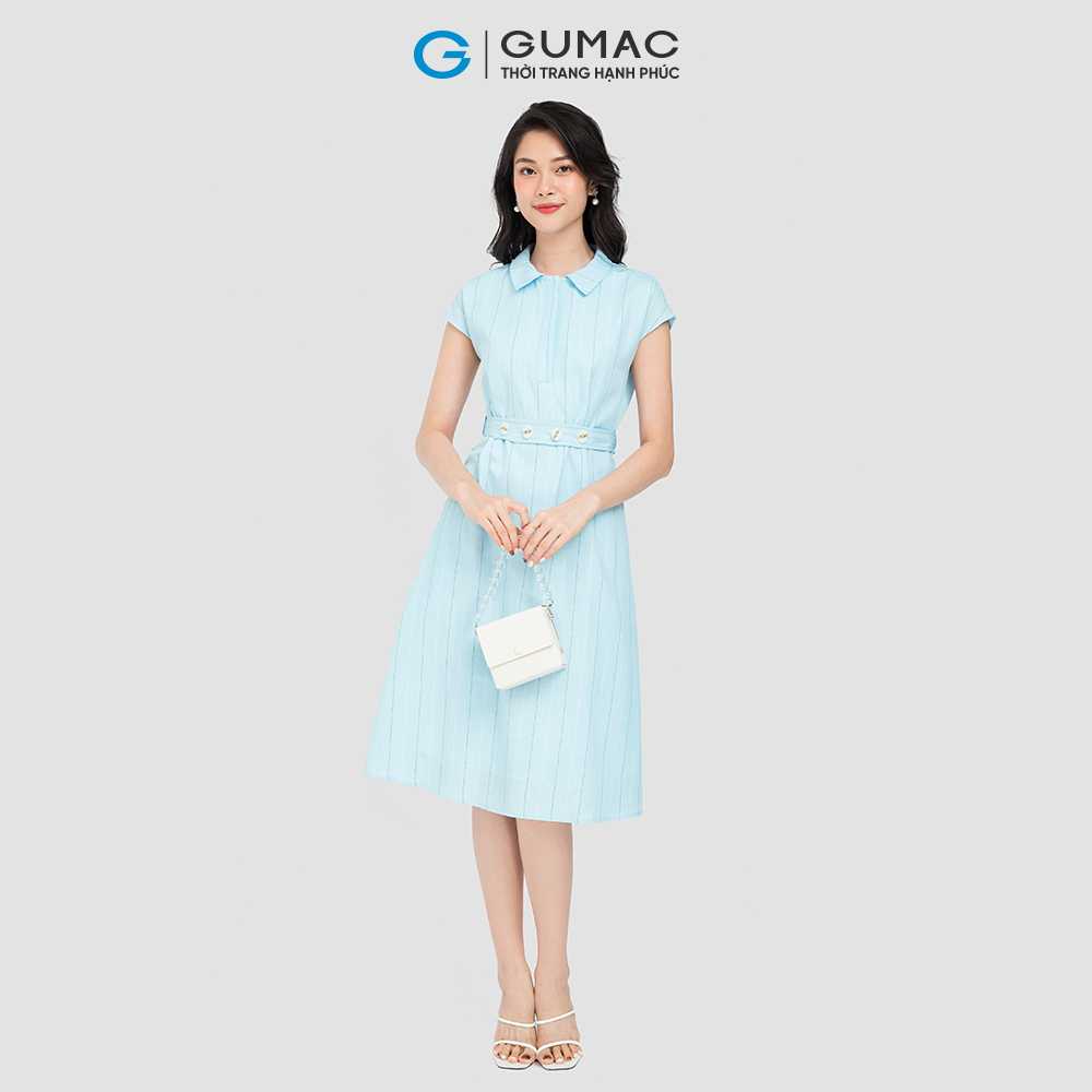 [CHỈ 15-17.3 | TẶNG ÁO THUN ĐƠN 699K] Đầm form suông GUMAC, đầm cổ sơ mi form suông DC08067