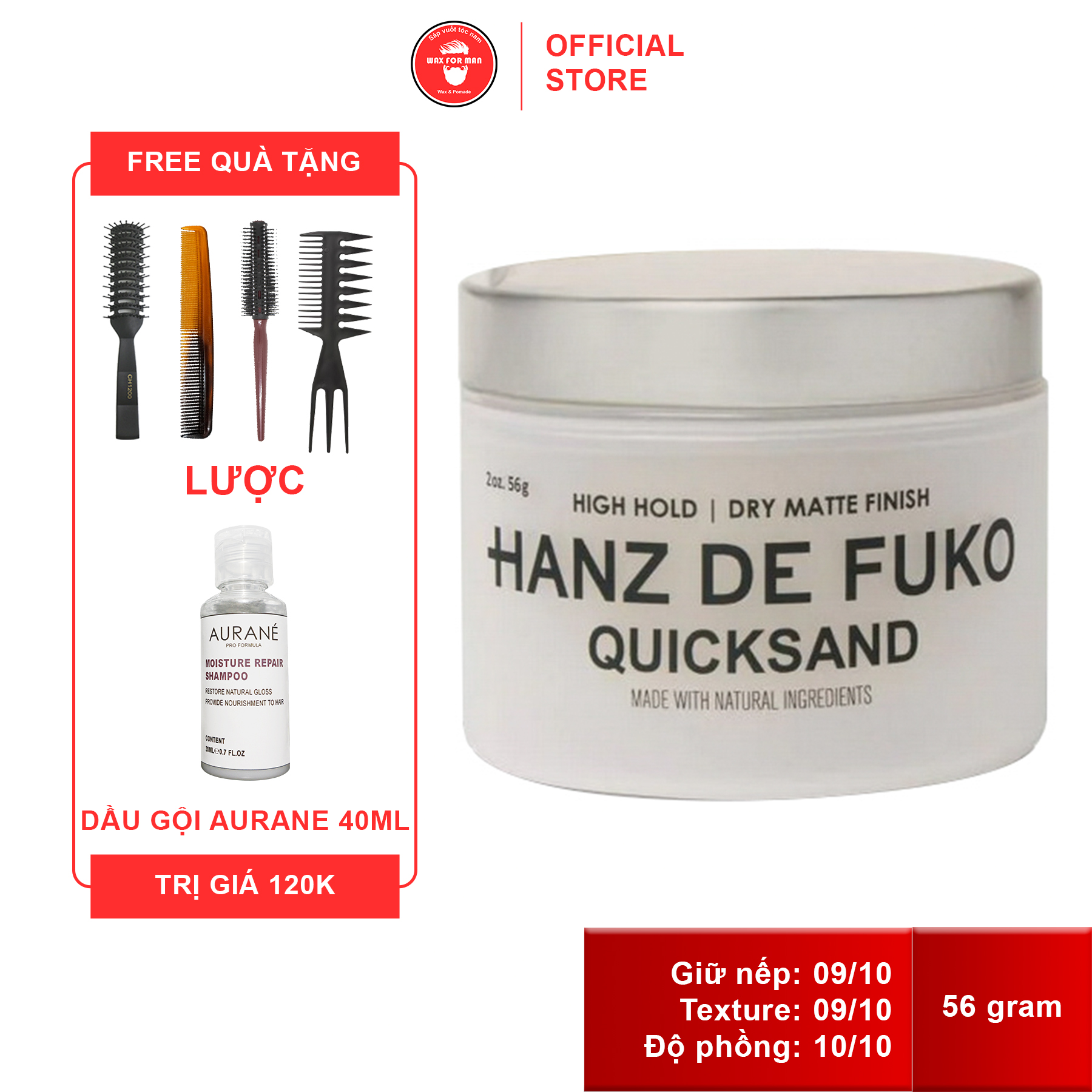 Sáp vuốt tóc Hanz De Fuko Quicksand