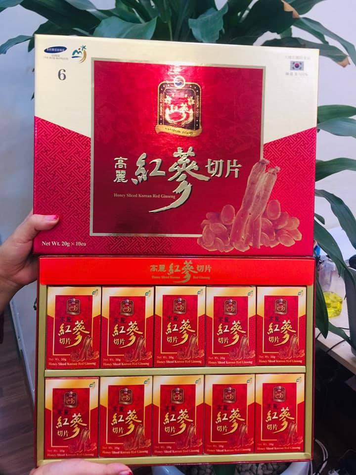 Hồng sâm lát tẩm mật ong Hàn Quốc SAMBOK 200g loại đặc biệt hồng sâm đỏ với mật ong tinh khiết