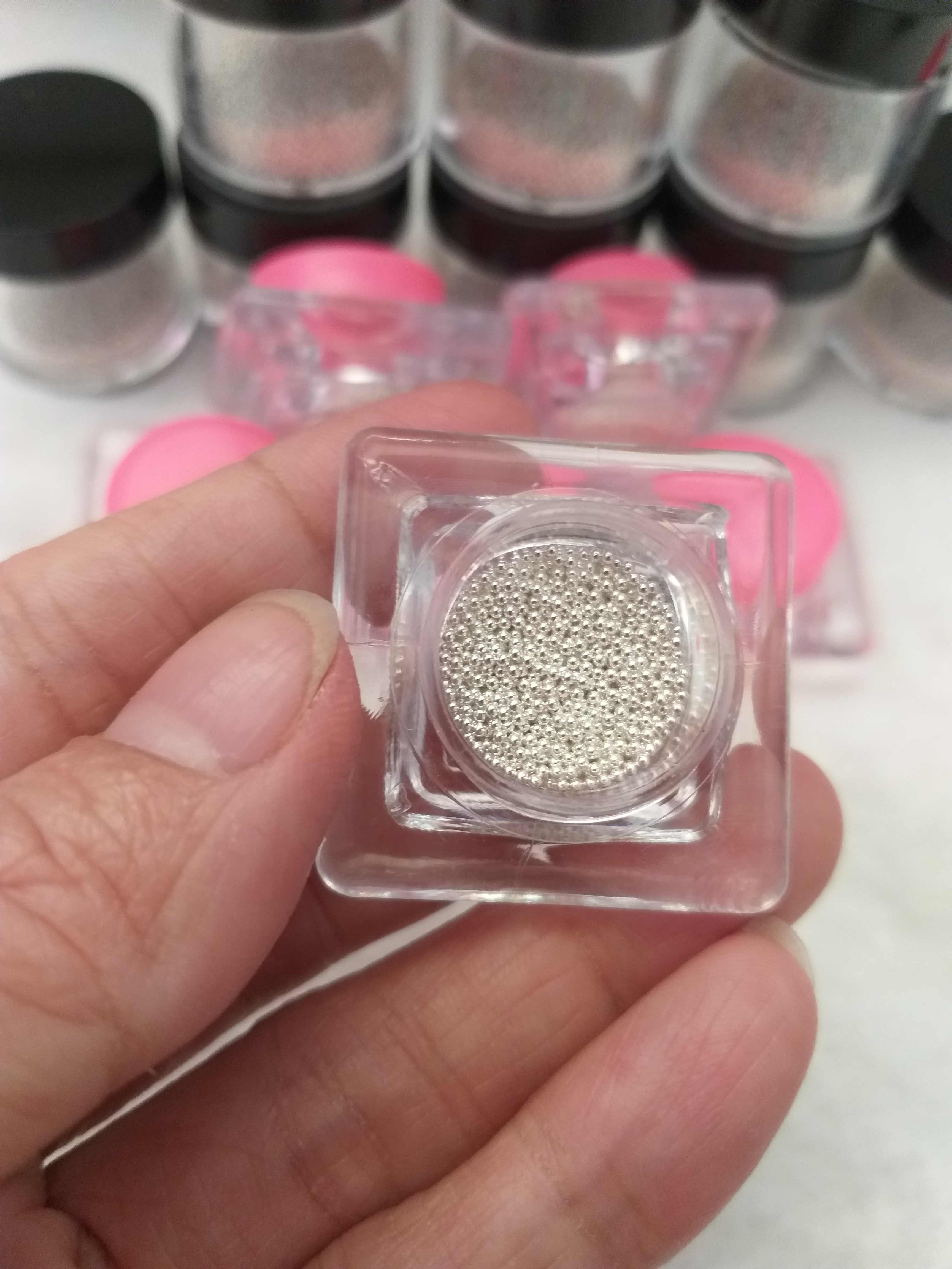 Hạt kim loại tròn trang trí móng nghệ thuật