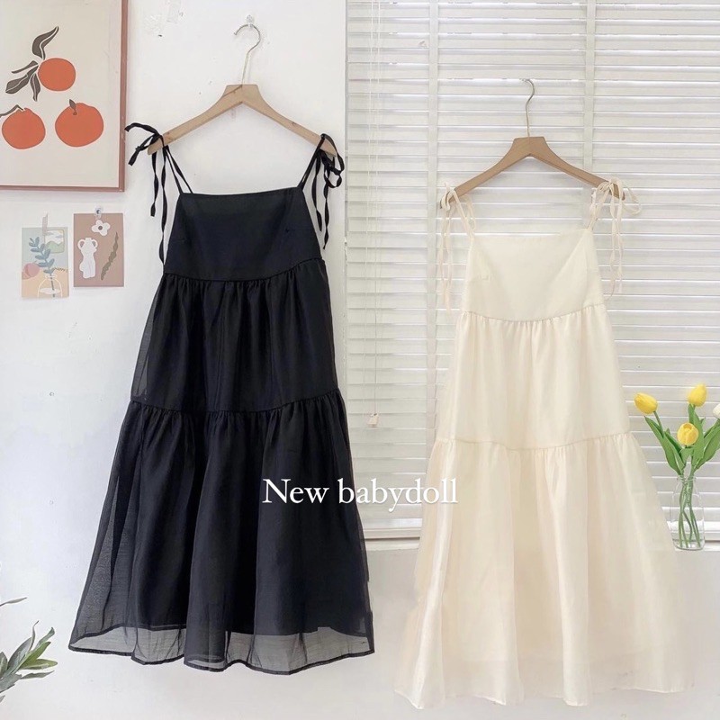 (Oldschoolcloth)VÁY 2 DÂY VOAN TƠ ULZZANG (ảnh thật/video)