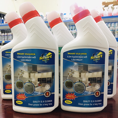 Nước tẩy rửa dầu mỡ, hút mùi bám lâu ngày Smart 500ml. Tẩy sạch như mới (Chai cổ vịt mới)