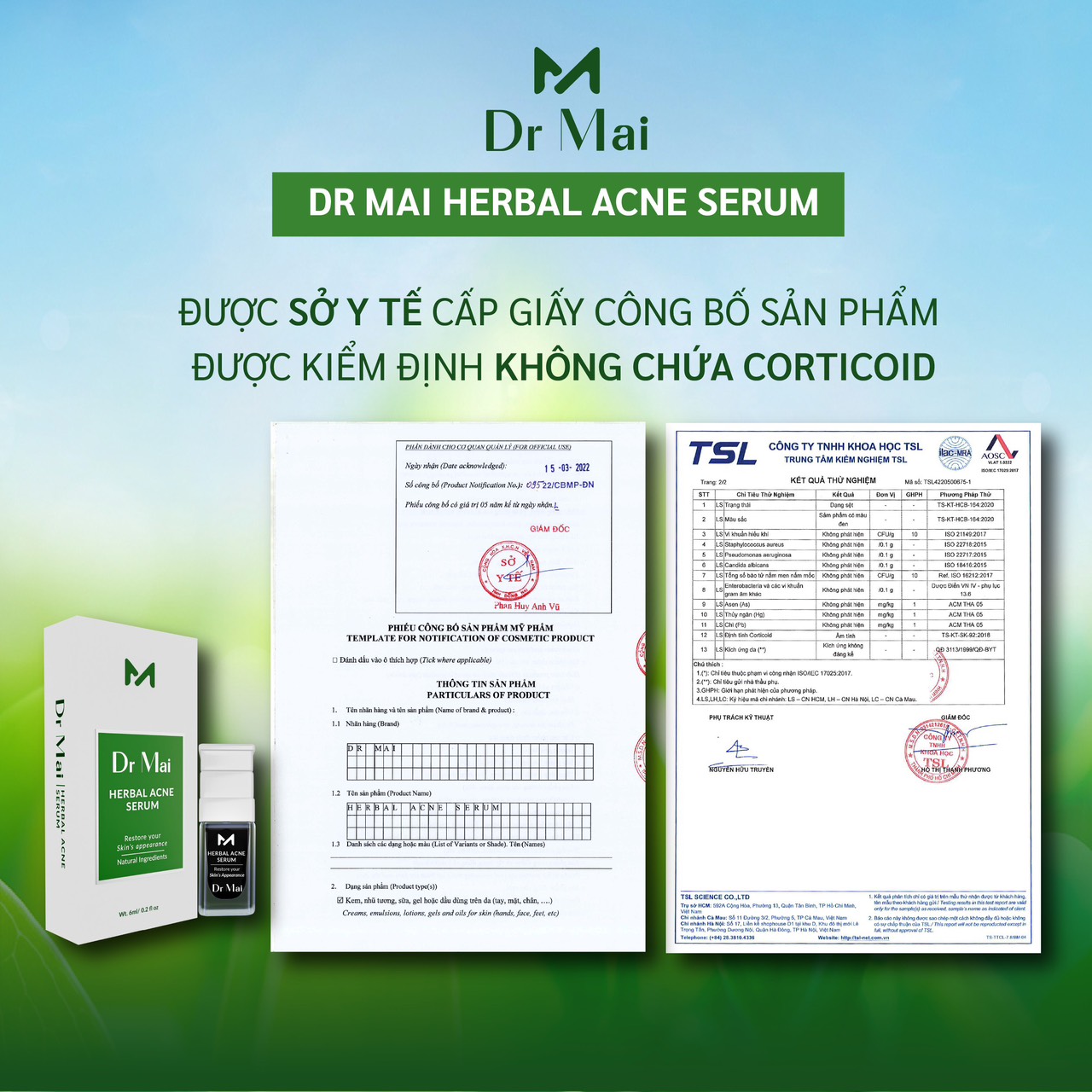 Serum Dr Mai nguyên chất Herbal Acne 6ml ( mẫu mới )