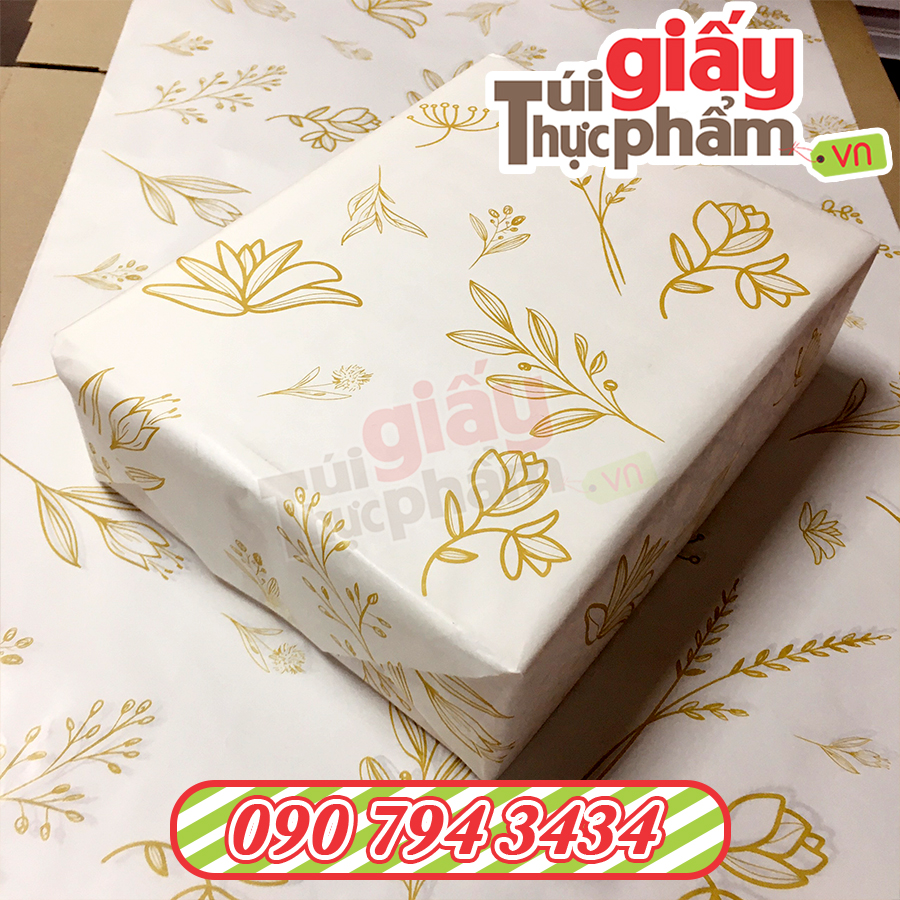 Giấy Gói Thời Trang, Phụ Kiện (500 tờ / 40x60cm / 40gsm / Hoa Lá Đồng)