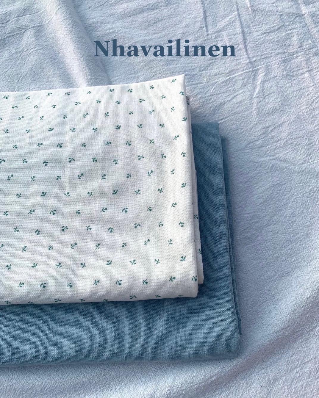 [HCM]Linen bột hoa hồng nhỏ xanh
