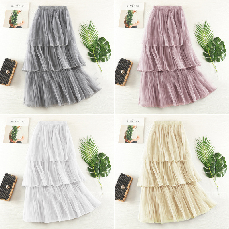 Chân váy lưới voan mềm 3 tầng dáng dài dễ thương VAY29 Free size