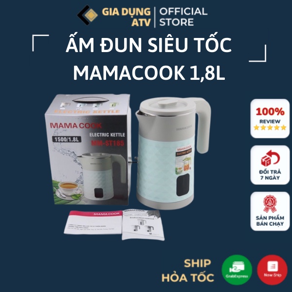 Ấm siêu tốc , ấm siêu tốc thái lan , ấm siêu tốc inox , ấm siêu tốc 2 lít , bình siêu tốc cao cấp , bình siêu tốc thái lan , bình siêu tốc inox 2 lớp cao cấp 1.8l chính hãng mama cook st185 bảo hành 12 tháng