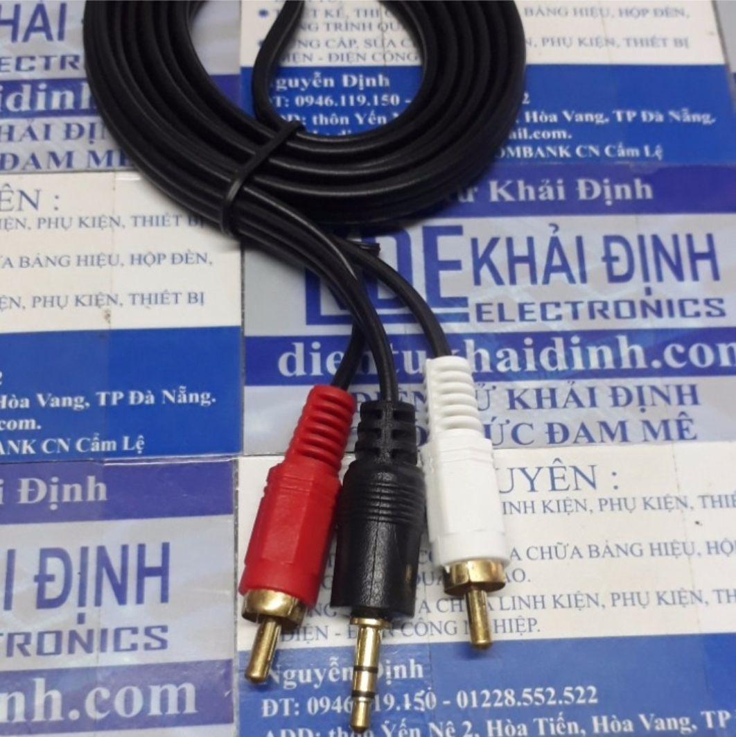 dây cáp âm thanh chia cổng phone 3.5mm SANG 2 cổng AV, đầu bông sen, COMPOSITE MÀU ĐEN, dây cắm loa kde0274
