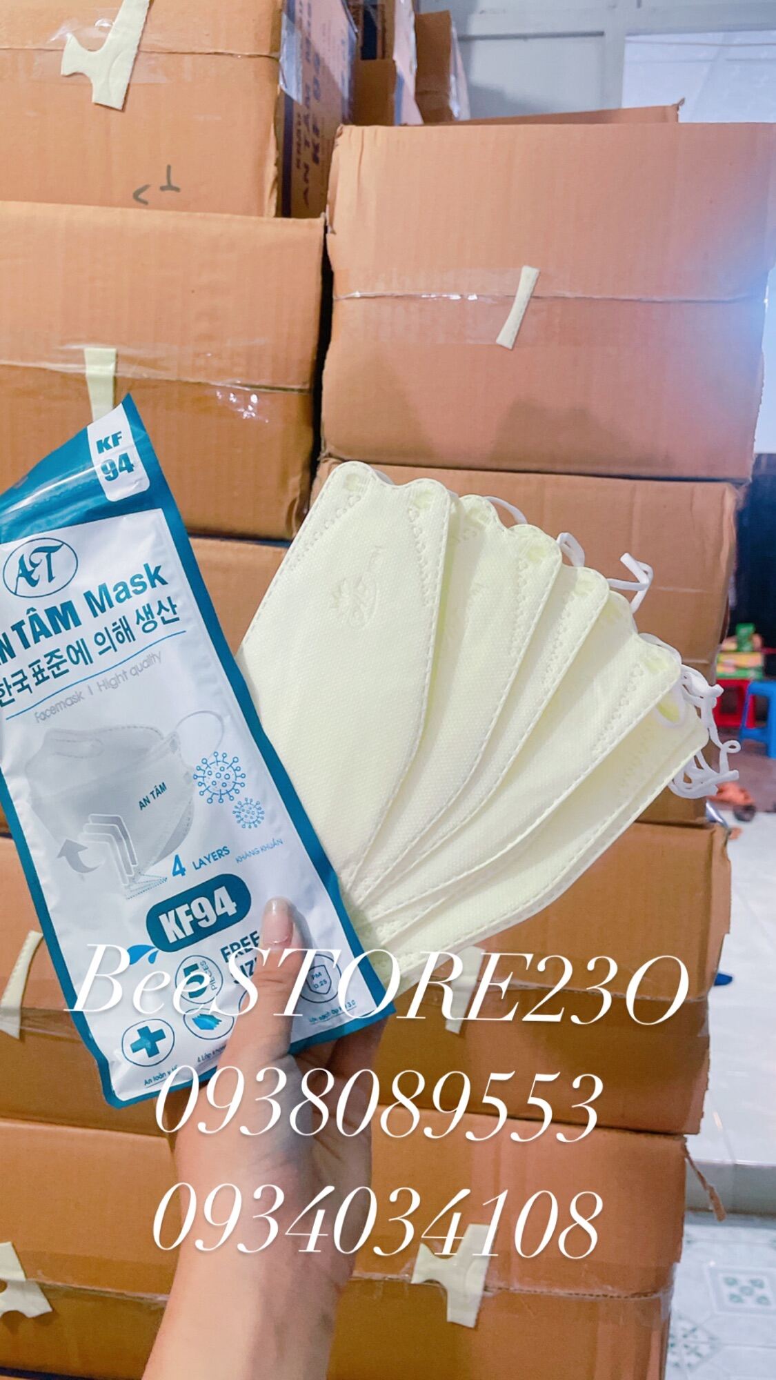 SET 100 CÁI KHẨU TRANG Hiệu HOÀNG DŨNG MASK KF94 CHÍNH HÃNG form to dày dặn