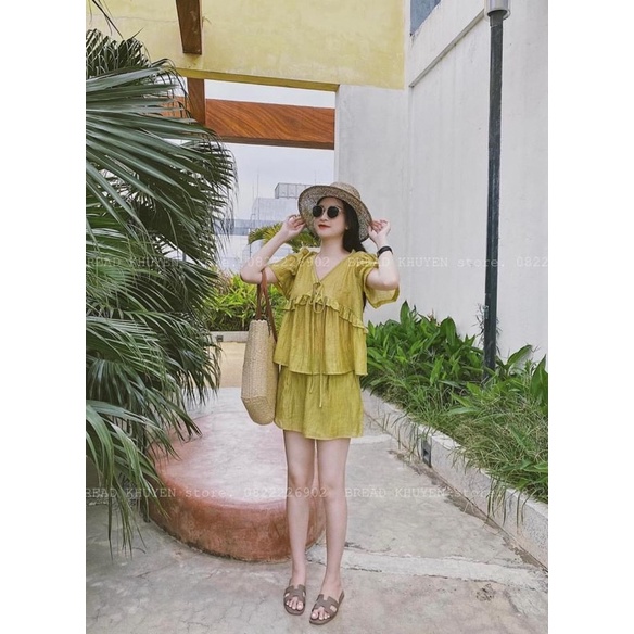 [Ảnh thật /Videos] Set Sơ mi rộng mềm mịn mặc lên siêu xinh hot trend
