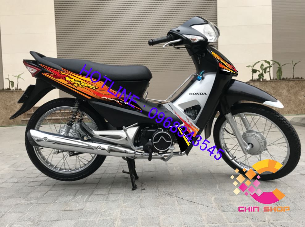 Tem rời WAVE ALPHA 100 & 50 Lửa cam đỏ ( Tem 3 lớp MS 612327)