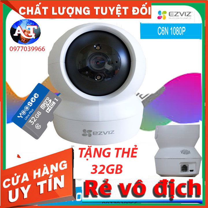 [kèm thẻ 32gb 64gb] Camera EZVIZ C6N 2.0MP FULL HD 1080P