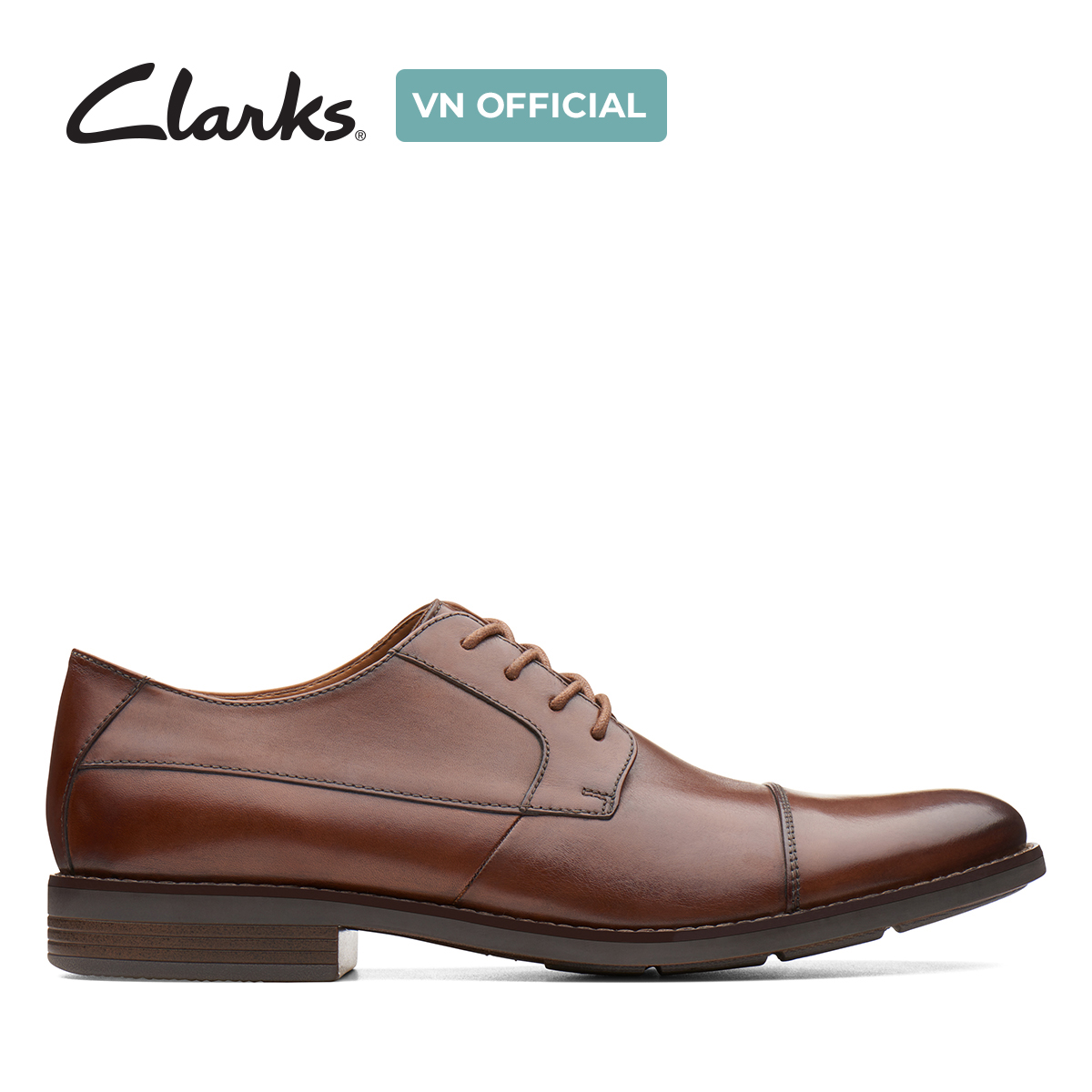 Giày Tây Da Nam Clarks - Becken Cap