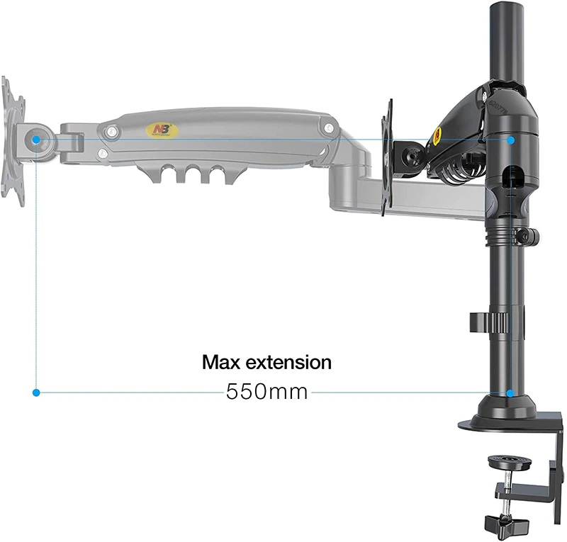 Giá treo màn hình máy tính gắn bàn NB F80 17-30 inch , Arm LCD treo màn hình H80 nâng hạ màn hình cao hơn F80, monitor arm M051 dạng cột