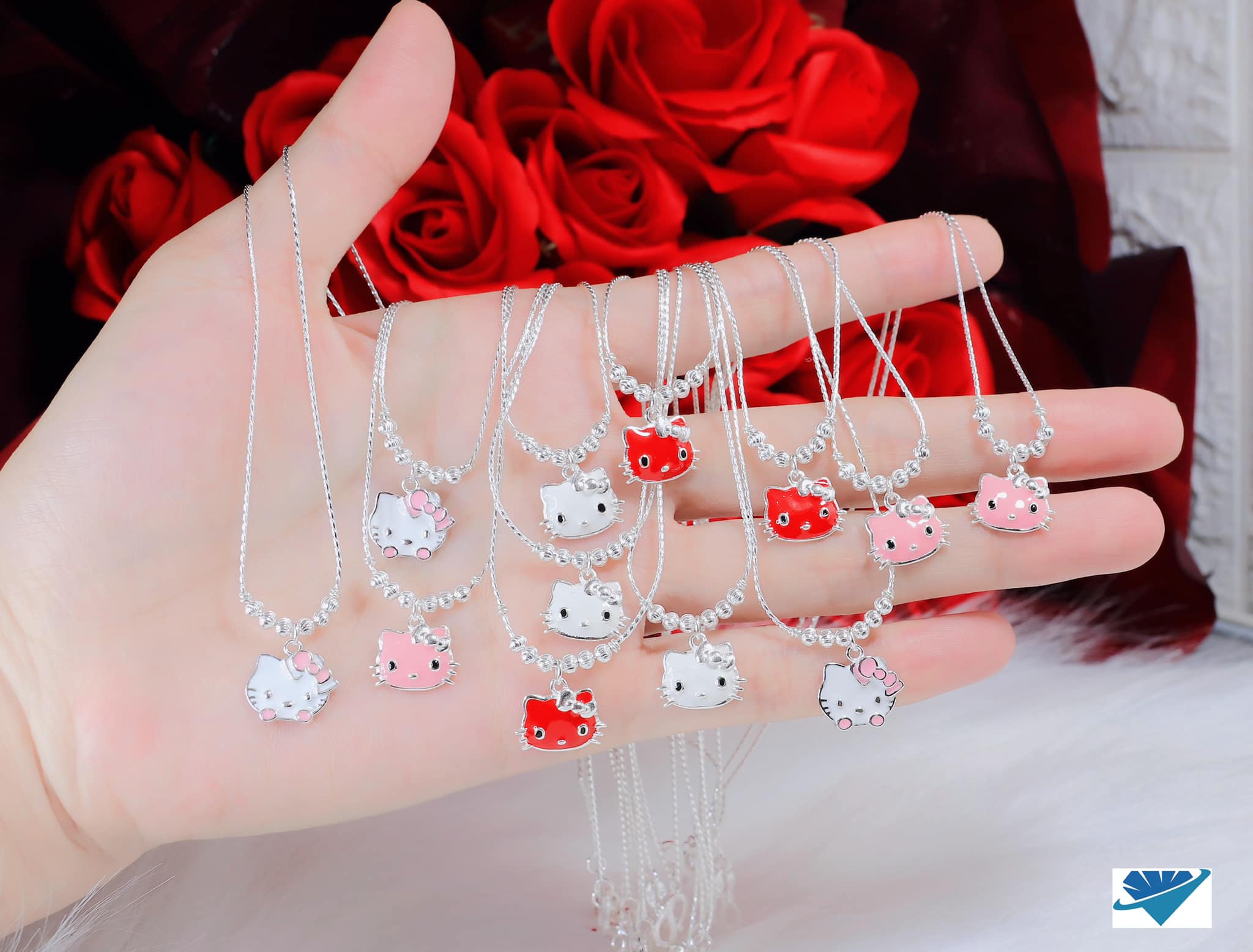 Dây chuyền trẻ em mặt kitty chất liệu bạc MS145b
